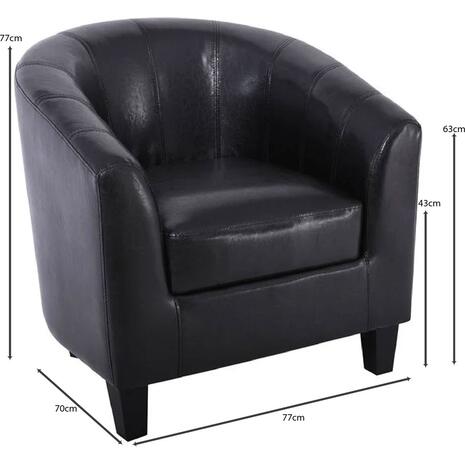 BOGA Πολυθρόνα Σαλονιού Καθιστικού, Pu Σκούρο Καφέ (Ε7129,5W)