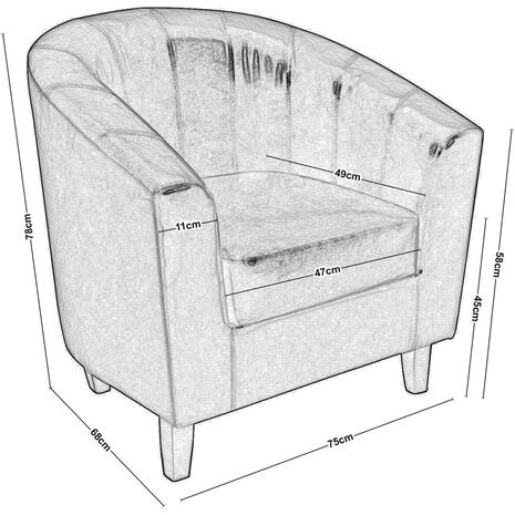 BOGA Πολυθρόνα Σαλονιού Καθιστικού, Pu Σκούρο Καφέ (Ε7129,5W)