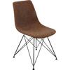 PANTON Καρέκλα Μέταλλο Βαφή Μαύρο, PU Vintage Brown (σετ 4 τεμαχίων) (ΕΜ777,2)