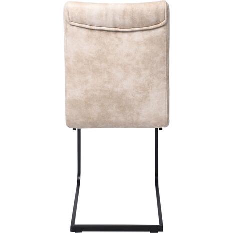 TORY Καρέκλα Τραπεζαρίας Κουζίνας, Μέταλλο Βαφή Μαύρο Ύφασμα Suede Μπεζ (σετ 4 τεμαχίων) (ΕΜ794,3)
