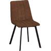 BETTY Καρέκλα Μέταλλο Βαφή Μαύρο, Ύφασμα Suede Καφέ (σετ 4 τεμαχίων) (ΕΜ791,2)