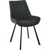 MATT Καρέκλα Τραπεζαρίας Μέταλλο Βαφή Μαύρο, Ύφασμα Suede Ανθρακί (σετ 4 τεμαχίων) (ΕΜ790,1)