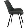 MATT Καρέκλα Τραπεζαρίας Μέταλλο Βαφή Μαύρο, Ύφασμα Suede Ανθρακί (σετ 4 τεμαχίων) (ΕΜ790,1)
