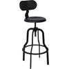 BRUNO Σκαμπό BAR με Πλάτη, Μέταλλο Βαφή Μαύρο, Ύψος Ρυθμιζόμενο, Περιστρεφόμενο (Ε5138,1)