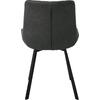 MATT Καρέκλα Τραπεζαρίας Μέταλλο Βαφή Μαύρο, Ύφασμα Suede Ανθρακί (σετ 4 τεμαχίων) (ΕΜ790,1)