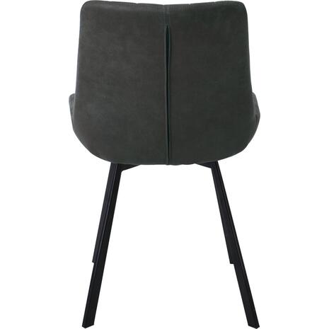 MATT Καρέκλα Τραπεζαρίας Μέταλλο Βαφή Μαύρο, Ύφασμα Suede Ανθρακί (σετ 4 τεμαχίων) (ΕΜ790,1)