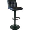 LINO Σκαμπό BAR με Πλάτη, Μέταλλο Βαφή Μαύρο, PU Μαύρο, Ρύθμιση Ύψους, Περιστρεφόμενο (σετ 2 τεμαχίων) (ΕΜ412,1Μ)