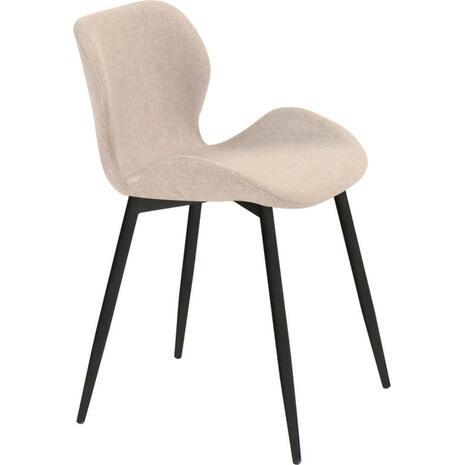 LILIAN Καρέκλα Τραπεζαρίας Μέταλλο Βαφή Μαύρο, Ύφασμα Sand (σετ 4 τεμαχίων) (ΕΜ766,5Μ)