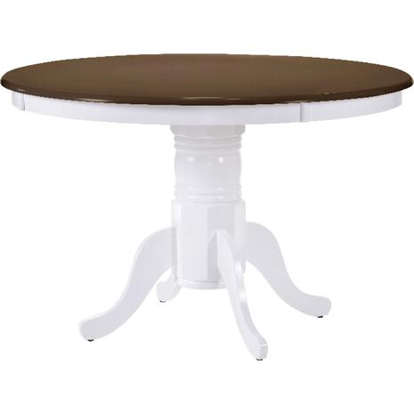 NIRVANA Τραπέζι Ροτόντα Τραπεζαρίας-Κουζίνας, Άσπρο - Καρυδί (Ε7059,5)
