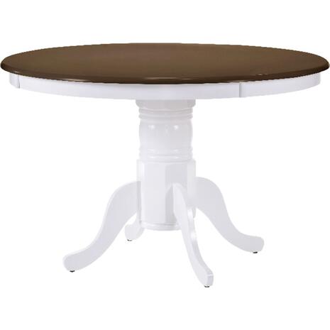 NIRVANA Τραπέζι Ροτόντα Τραπεζαρίας-Κουζίνας, Επεκτεινόμενο, Άσπρο - Καρυδί (Ε7680,5)