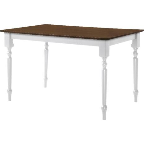 SALOON Τραπέζι Τραπεζαρίας Κουζίνας Άσπρο - Καρυδί (Ε7053,5)