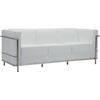 GENOVA Καναπές Σαλονιού Καθιστικού 3Θέσιος, Inox Pu Άσπρο (Ε947,31)