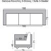 GENOVA Καναπές Σαλονιού Καθιστικού 3Θέσιος, Inox Pu Άσπρο (Ε947,31)