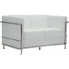 GENOVA Καναπές Σαλονιού Καθιστικού 2Θέσιος, Inox - Pu Άσπρο (Ε947,21)