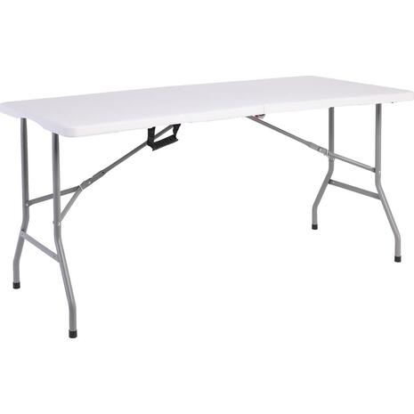 BLOW-R Τραπέζι Συνεδρίου - Catering Πτυσσόμενο (Βαλίτσα), Μέταλλο Γκρι, HDPE Άσπρο 35mm (ΕΟ181,1)