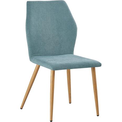 LETO Καρέκλα Τραπεζαρίας Κουζίνας, Μέταλλο Βαφή Φυσικό, Ύφασμα Βεραμάν (σετ 4 τεμαχίων) (ΕΜ772,2)