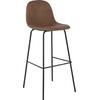 CELINA Σκαμπό BAR με Πλάτη, Μέταλλο Βαφή Μαύρο, Ύφασμα Suede Απόχρωση Καφέ (σετ 4 τεμαχίων) (ΕΜ901,9)