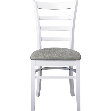 NATURALE Καρέκλα Άσπρο, Ύφασμα Γκρι (σετ 2 τεμαχίων) (Ε7052,4)