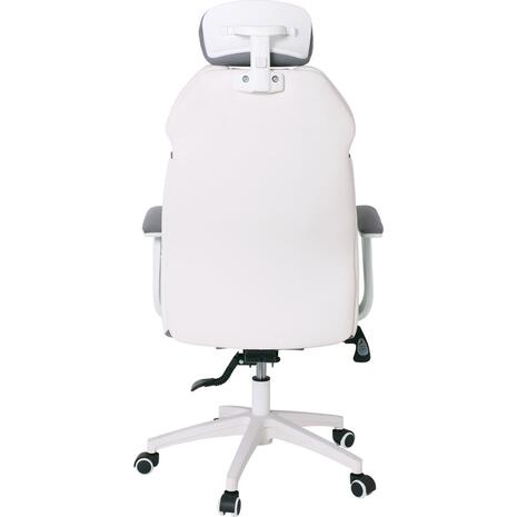 BF8300 Πολυθρόνα Γραφείου Διευθυντή, Microfiber Γκρι PU Άσπρο (ΕΟ587,2) (Γκρι)