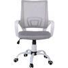 BF2101-S Πολυθρόνα-Pro Γραφείου με Ανάκλιση, Βάση Μέταλλο Βαφή Άσπρο, Γκρι Mesh (ΕΟ254,1S) (Γκρι)