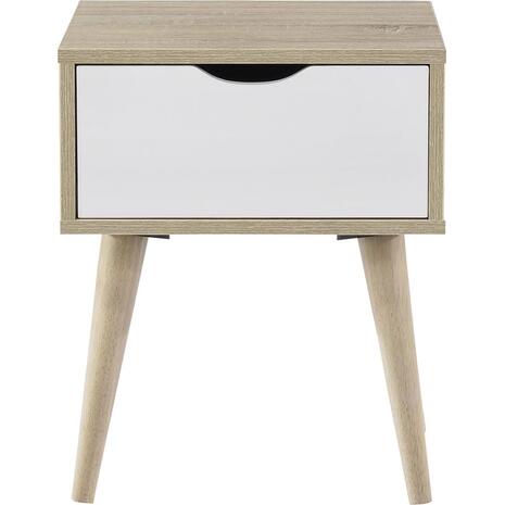 ALIDA Κομοδίνο Απόχρωση Sonoma - Άσπρο (Ε7340,2)