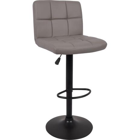 LINO Σκαμπό BAR με Πλάτη, Μέταλλο Μαύρο, PU Cappuccino, Ρύθμιση Ύψους, Περιστρεφόμενο (σετ 2 τεμαχίων) (ΕΜ412,5Μ)