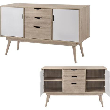 ALIDA Μπουφές Τραπεζαρίας Σαλονιού Απόχρωση Sonoma - Άσπρο (Ε7345,2)