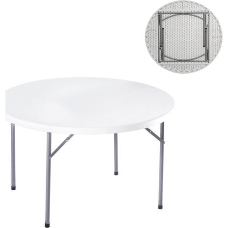BLOW-R Τραπέζι Συνεδρίου Catering Πτυσσόμενο, Μέταλλο Βαφή Γκρι, HDPE Άσπρο 45mm (ΕΟ183,1) (Λευκό)