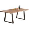 LIZARD Slim Τραπέζι Τραπεζαρία Σαλονιού-Κουζίνας Μέταλλο Βαφή Μαύρο, Ξύλο Ακακία Φυσικό (ΕΑ7097,S)