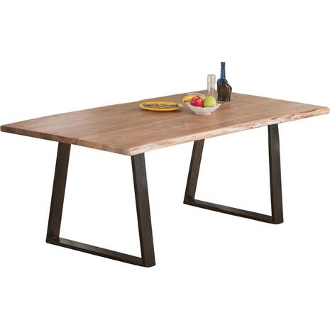 LIZARD Slim Τραπέζι Τραπεζαρία Σαλονιού-Κουζίνας Μέταλλο Βαφή Μαύρο, Ξύλο Ακακία Φυσικό (ΕΑ7097,S)