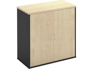 ΝΤΟΥΛΑΠΙ-Α Γραφείου Δίφυλλο, 2 Ράφια, Απόχρωση Απόχρωση Dark Grey - Beech (ΕΟ126,6) (Γκρι)