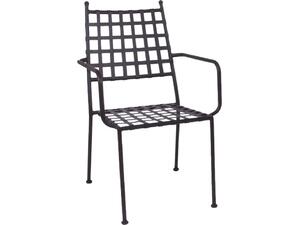 PATON Πολυθρόνα Κήπου Βεράντας, Μέταλλο Βαφή Sand Brown Mesh - Στοιβαζόμενη (Ε5143)