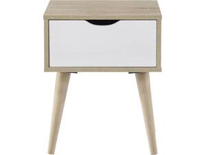 ALIDA Κομοδίνο Απόχρωση Sonoma - Άσπρο (Ε7340,2)