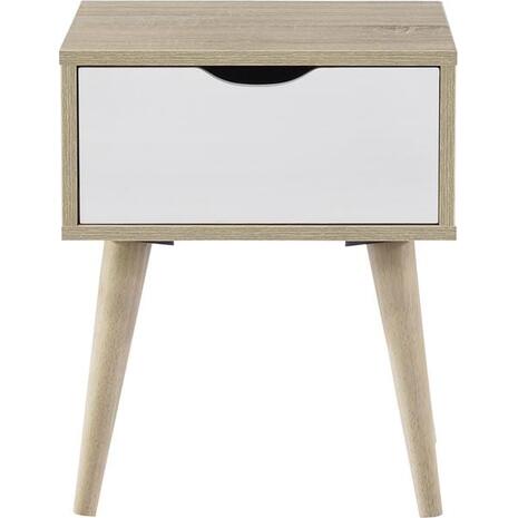 ALIDA Κομοδίνο Απόχρωση Sonoma - Άσπρο (Ε7340,2)