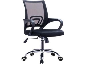 BF2101-F Πολυθρόνα Γραφείου με Aνάκλιση, Μέταλλο Χρώμιο Mesh Μαύρο (ΕΟ254,41F) (Μαύρο)