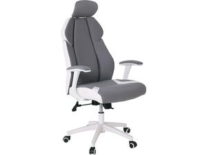 BF8300 Πολυθρόνα Γραφείου Διευθυντή, Microfiber Γκρι PU Άσπρο (ΕΟ587,2) (Γκρι)