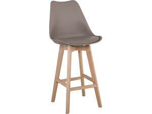 MARTIN Σκαμπό BAR Οξιά Φυσικό, PP-Pu Sand Beige, Μονταρισμένη Ταπετσαρία (σετ 4 τεμαχίων) (ΕΜ147,9)