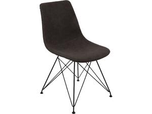 PANTON Καρέκλα Μέταλλο Βαφή Μαύρη, PU Vintage Black (σετ 4 τεμαχίων) (ΕΜ777,3)