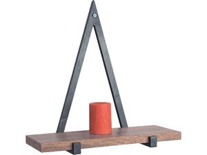 WALL Ράφι Τοίχου Μέταλλο Βαφή Μαύρο, Ξύλο Ακακία Φυσικό (ΕΑ7029)