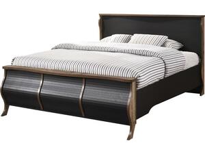 SCARLET Κρεβάτι Ραμποτέ Διπλό, για Στρώμα 160x200cm, Απόχρωση Antique Oak Ebony Oak (Ε8704,2)