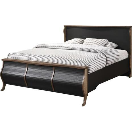 SCARLET Κρεβάτι Ραμποτέ Διπλό, για Στρώμα 160x200cm, Απόχρωση Antique Oak Ebony Oak (Ε8704,2)