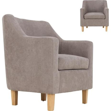 BETA Πολυθρόνα - Μπερζέρα Σαλονιού - Καθιστικού, Ύφασμα Ανοιχτό Καφέ (Ε7130,2)