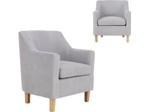 BETA Πολυθρόνα - Μπερζέρα Σαλονιού - Καθιστικού, Ύφασμα Ανοιχτό Γκρι (Ε7130,3)