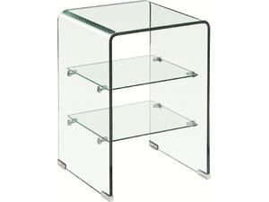 GLASSER Κομοδίνο Clear  2 Ράφια - Γυαλί 10mm / 5mm (ΕΜ729,1)