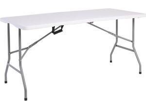 BLOW-R Τραπέζι Συνεδρίου - Catering Πτυσσόμενο (Βαλίτσα), Μέταλλο Γκρι, HDPE Άσπρο 35mm (ΕΟ181,1)