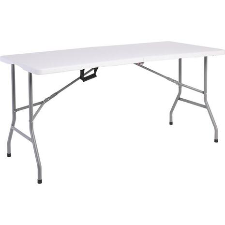 BLOW-R Τραπέζι Συνεδρίου - Catering Πτυσσόμενο (Βαλίτσα), Μέταλλο Γκρι, HDPE Άσπρο 35mm (ΕΟ181,1)
