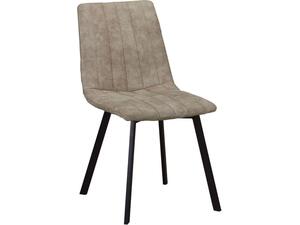 BETTY Καρέκλα Μέταλλο Βαφή Μαύρο, Ύφασμα Suede Μπεζ (σετ 4 τεμαχίων) (ΕΜ791,3) (Μπεζ)