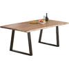 LIZARD Slim Τραπέζι Τραπεζαρία Σαλονιού-Κουζίνας Μέταλλο Βαφή Μαύρο, Ξύλο Ακακία Φυσικό (ΕΑ7097,S)