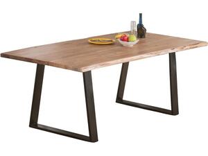 LIZARD Slim Τραπέζι Τραπεζαρία Σαλονιού-Κουζίνας Μέταλλο Βαφή Μαύρο, Ξύλο Ακακία Φυσικό (ΕΑ7097,S)