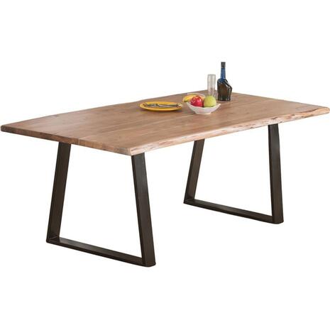 LIZARD Slim Τραπέζι Τραπεζαρία Σαλονιού-Κουζίνας Μέταλλο Βαφή Μαύρο, Ξύλο Ακακία Φυσικό (ΕΑ7097,S)